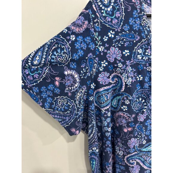 Woman Within Womens Plus Size Paisley Print Short Sleeve V Neck Tunic Top Sz 3X - Picture 4 of 10